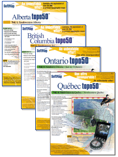 Canadian Topographic Map Software - Covers of topo50 CD-ROMs