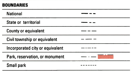 USGS Topographic Map Symbols -  Boundries