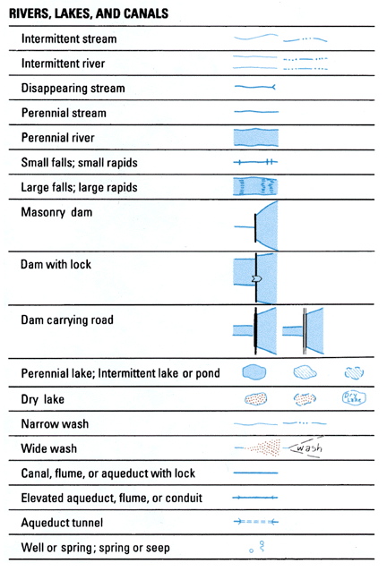 USGS Topographic Map Symbols -  Marine Shoreline